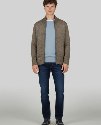 Steppin' Out vest melange groen bruin | Regular-fit