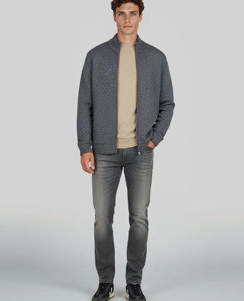 Steppin' Out vest melange blauw grijs | Regular-fit