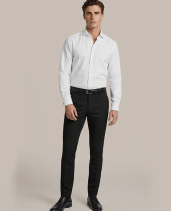 Overhemd white twill dubbelmanchet