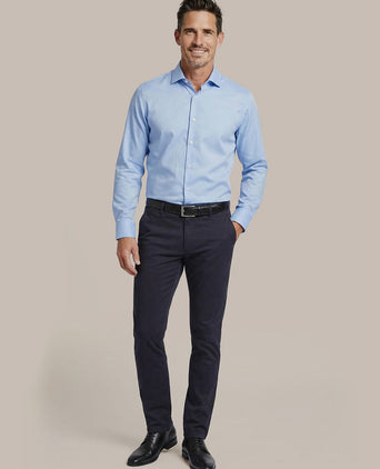 Overhemd dubbelmanchet blauw