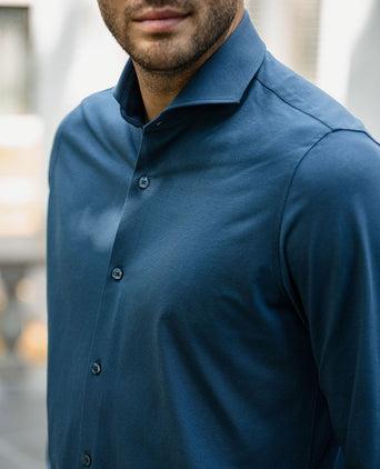 Suitable sorona overhemd denim blauw | Slim-fit