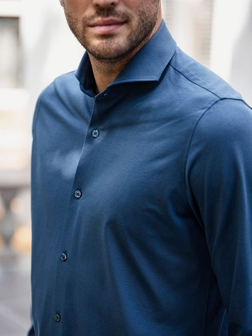 Suitable sorona overhemd denim blauw | Slim-fit