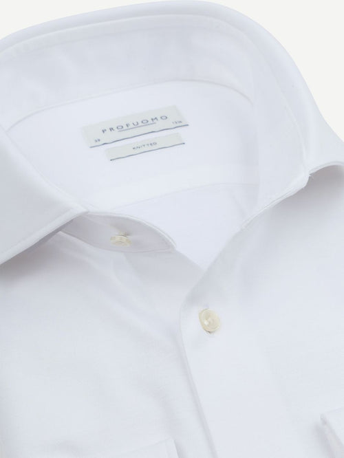 Profuomo knitted overhemd wit | Slim-fit