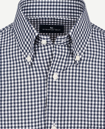 Overhemd vichy ruit donkerblauw
