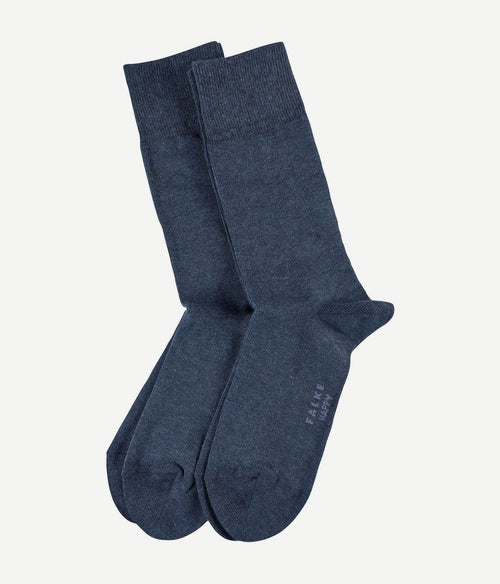 Happy sokken 2 paar donkerblauw melange