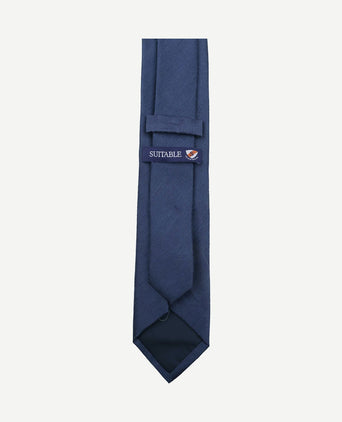 Linnen zijde stropdas donkerblauw
