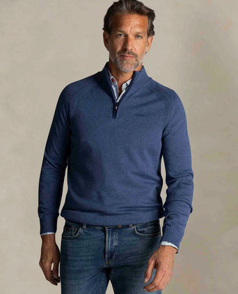 NZA halve rits trui clive blauw | Regular-fit