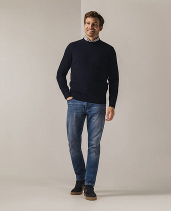 State of Art trui structure donkerblauw | Regular-fit