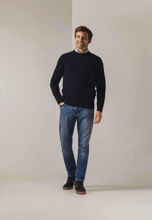 State of Art trui structure donkerblauw | Regular-fit