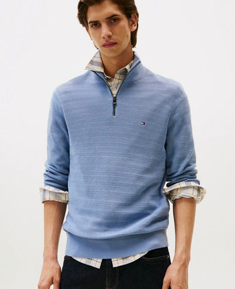 Tommy Hilfiger pullover halfzip structure indigo | Regular-fit