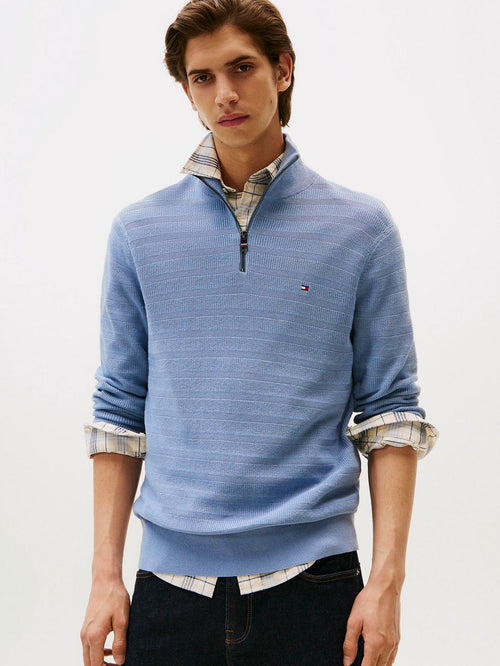 Tommy Hilfiger pullover halfzip structure indigo | Regular-fit