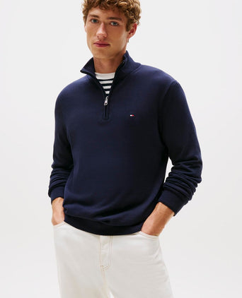 Tommy Hilfiger halve rits trui essential donkerblauw | Regular-fit