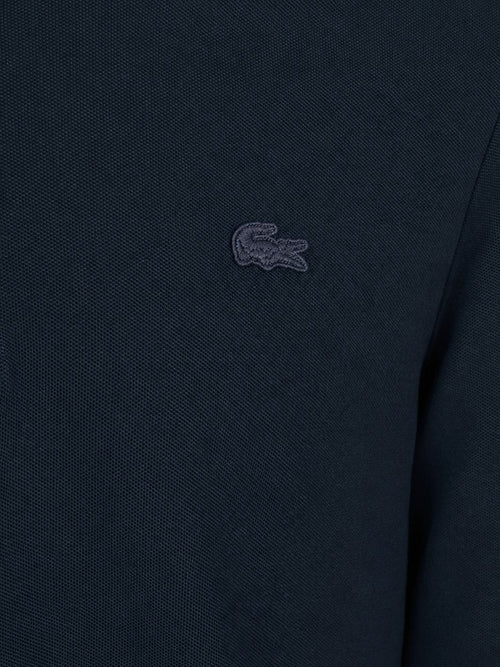 Longsleeve poloshirt piqué donkerblauw