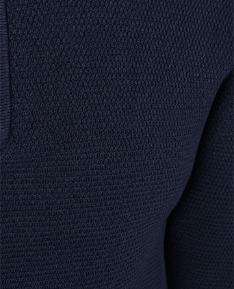 halve rits pullover structuur donkerblauw