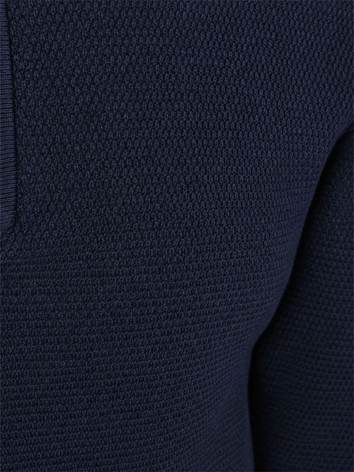 halve rits pullover structuur donkerblauw