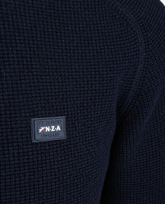 halve rits slub knit Oxford donkerblauw