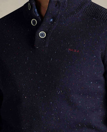 Pullover mocker conor melange icon donkerblauw