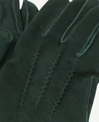 Suede handschoen donkergroen