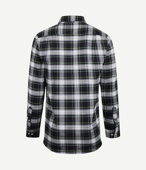 Flanel overhemd ruit blauw groen