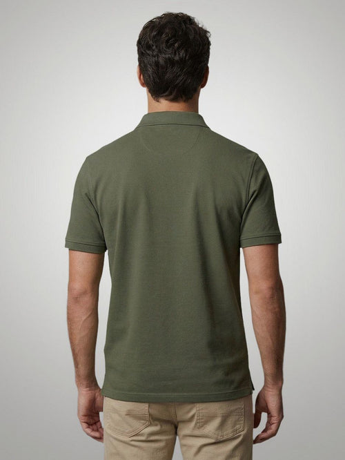 Piqué polo olijf