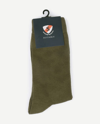 Suitable sokken bio olijfgroen