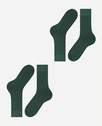 Happy sokken (2-pack) donkergroen