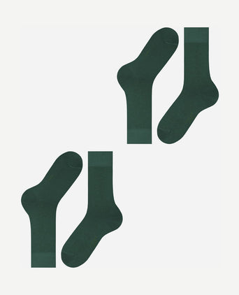 Happy sokken (2-pack) donkergroen