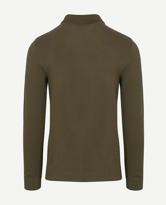 Lacoste poloshirt lange mouwen donkergroen | Slim-fit