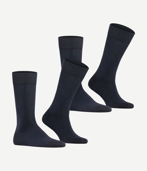 Falke (2-pack) happy sokken donkerblauw