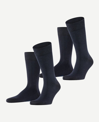 Falke (2-pack) happy sokken donkerblauw
