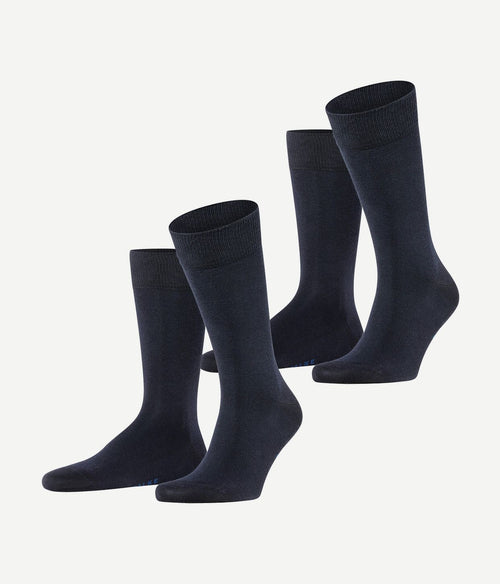 Falke (2-pack) happy sokken donkerblauw