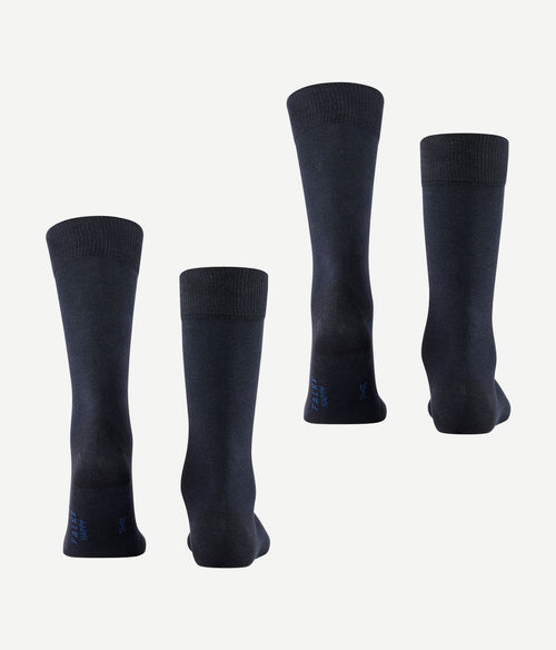 Falke (2-pack) happy sokken donkerblauw