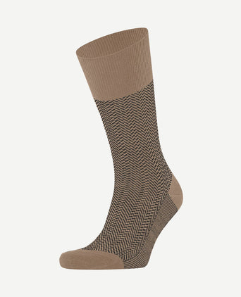 Airport herringstripe sok beige