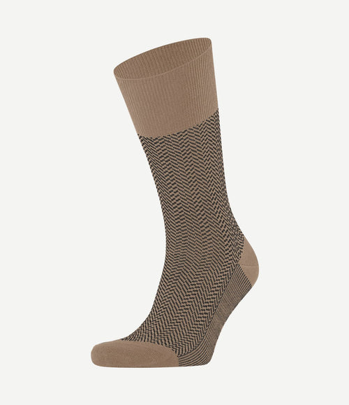 Airport herringstripe sok beige