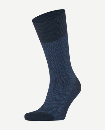 Falke airport herringstripe sok donkerblauw