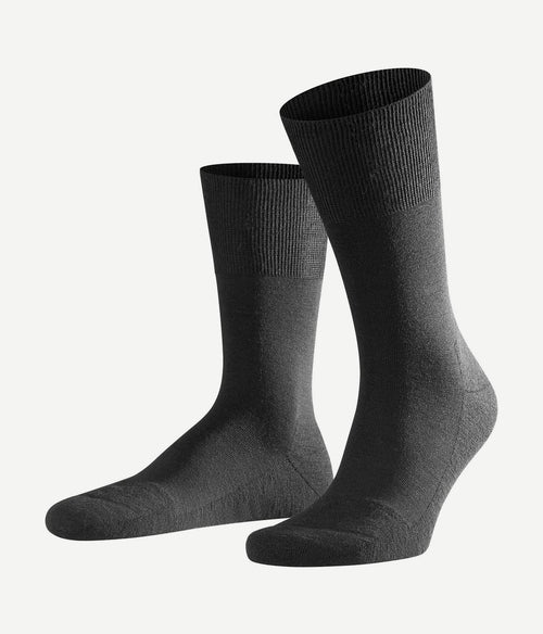 Falke airport plus sok zwart wolmix 3000