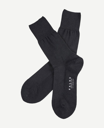 Falke airport plus sok zwart wolmix 3000