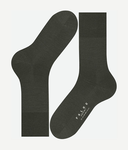 Falke airport sok wol blend 7155 donkergroen