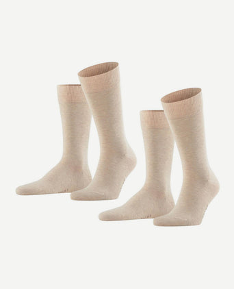 Falke happy sokken 2 paar beige melange