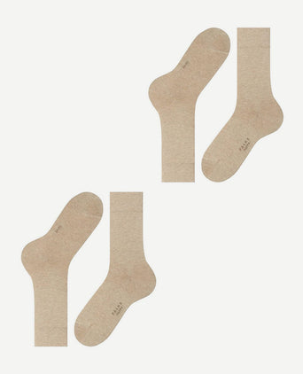 Falke happy sokken 2 paar beige melange