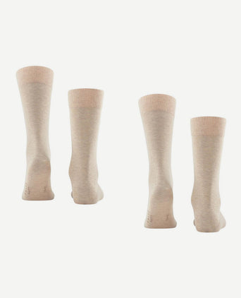 Falke happy sokken 2 paar beige melange