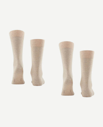 Happy sokken 2 paar beige melange