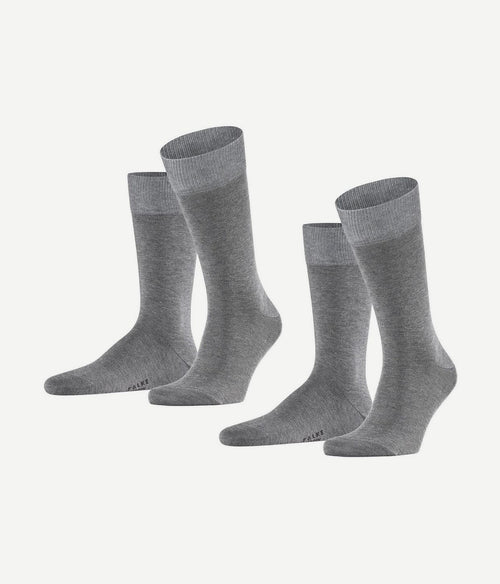 Falke happy sokken 2 paar grijs melange