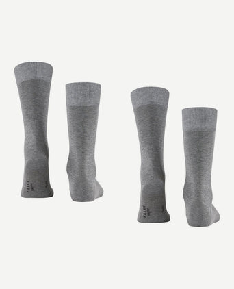 Falke happy sokken 2 paar grijs melange