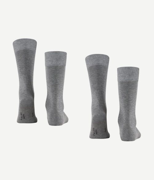 Falke happy sokken 2 paar grijs melange