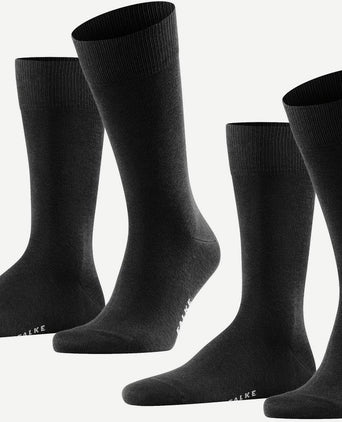 Falke happy sokken 2 paar zwart