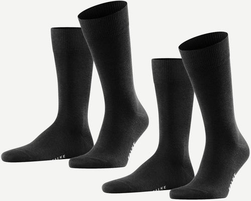 Falke happy sokken 2 paar zwart