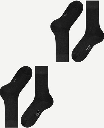 Falke happy sokken 2 paar zwart