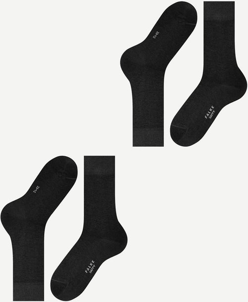 Falke happy sokken 2 paar zwart