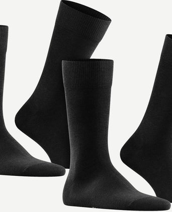 Falke happy sokken 2 paar zwart